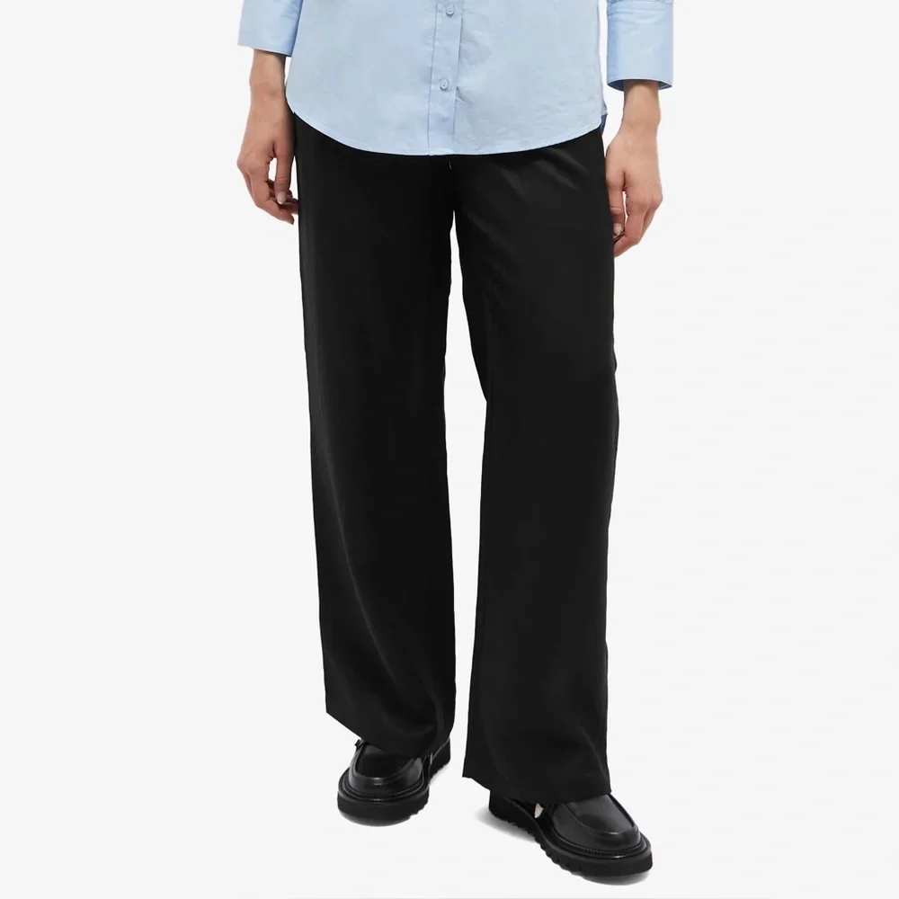 $505 ANINE BING CARRIE LINEN BLEND WIDE LEG TROUSERS, NWT 34/2US
